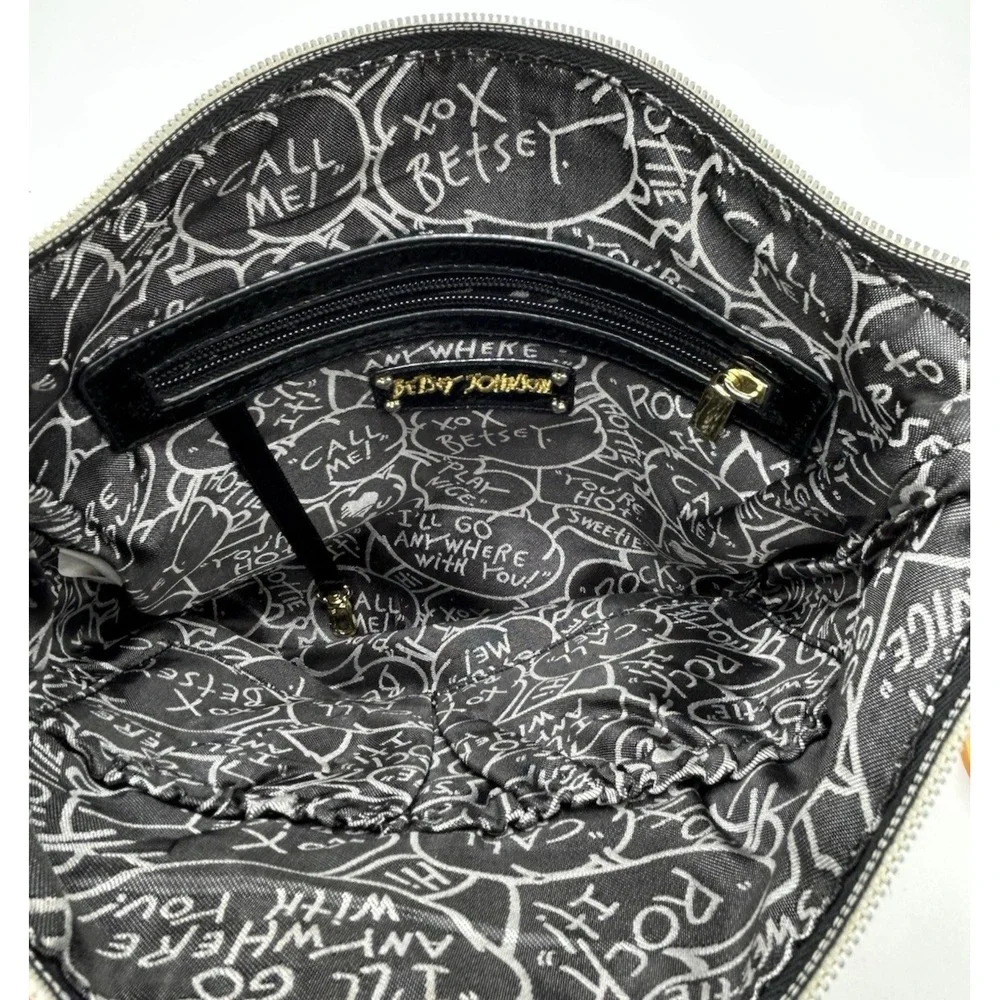 Betsey Johnson‎ Camo Sequin Crossbody Bag Double Zipper Black & Brown NWOT